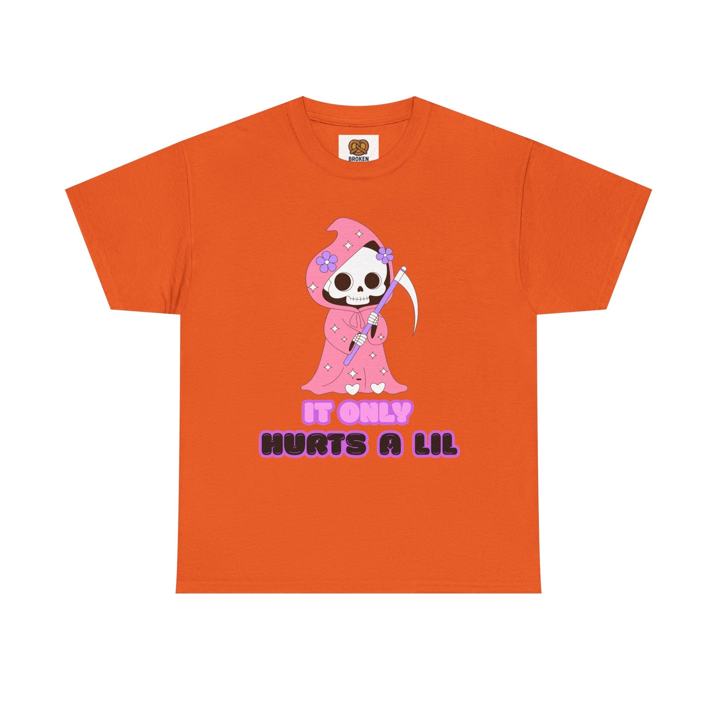 It Only Hurts A Lil Grim Reaper Tee — Cute Goth Skull T-Shirt