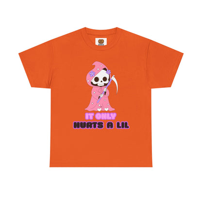 It Only Hurts A Lil Grim Reaper Tee — Cute Goth Skull T-Shirt