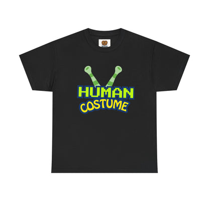 Alien Antenna "Human Costume" T‑Shirt — Funny Sci‑Fi Halloween Tee