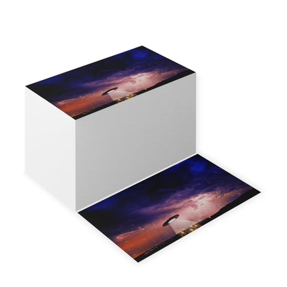 UFO Nightscape Business Cards — Alien Abduction Scenic Cards