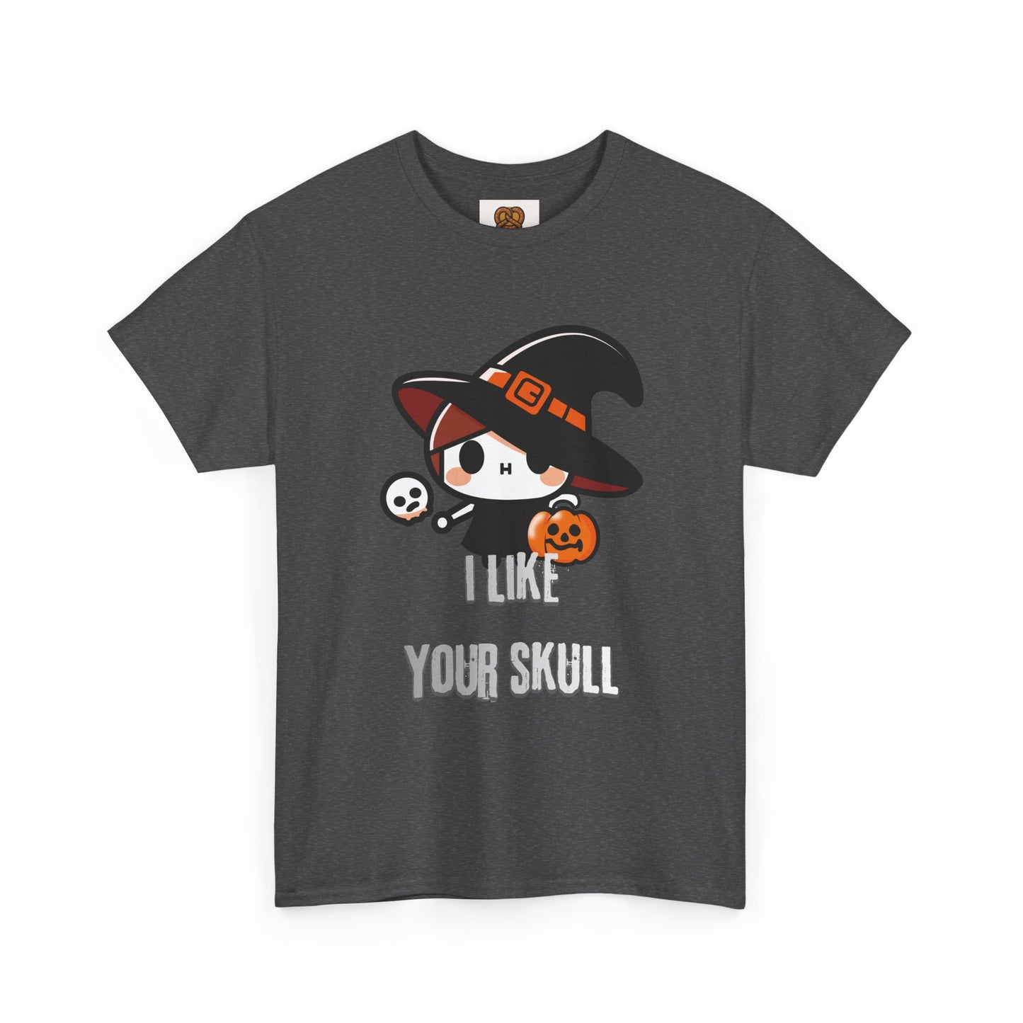 Halloween Witch Skull Tee — "I Like Your Skull" Cute Spooky Graphic T-Shirt