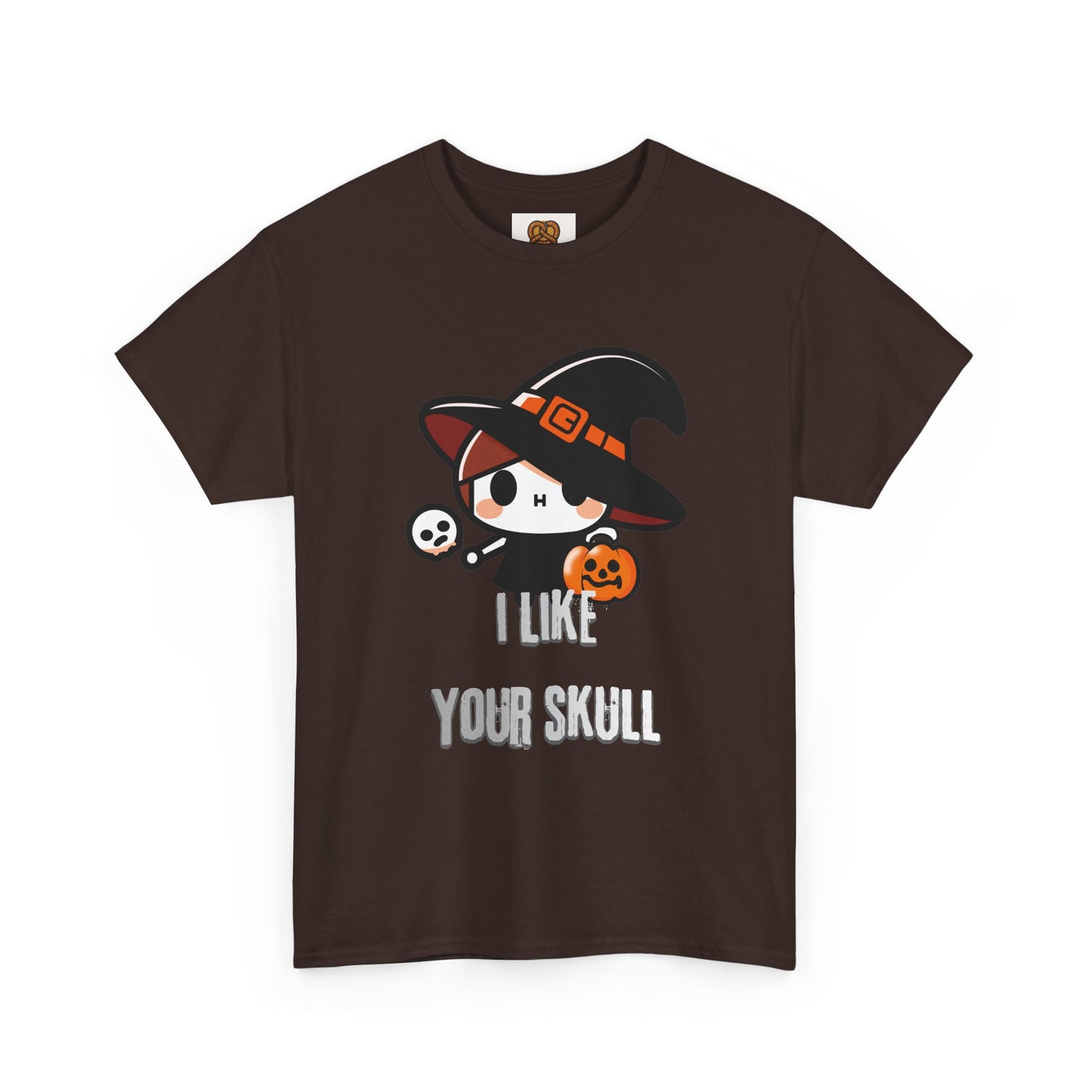 Halloween Witch Skull Tee — "I Like Your Skull" Cute Spooky Graphic T-Shirt