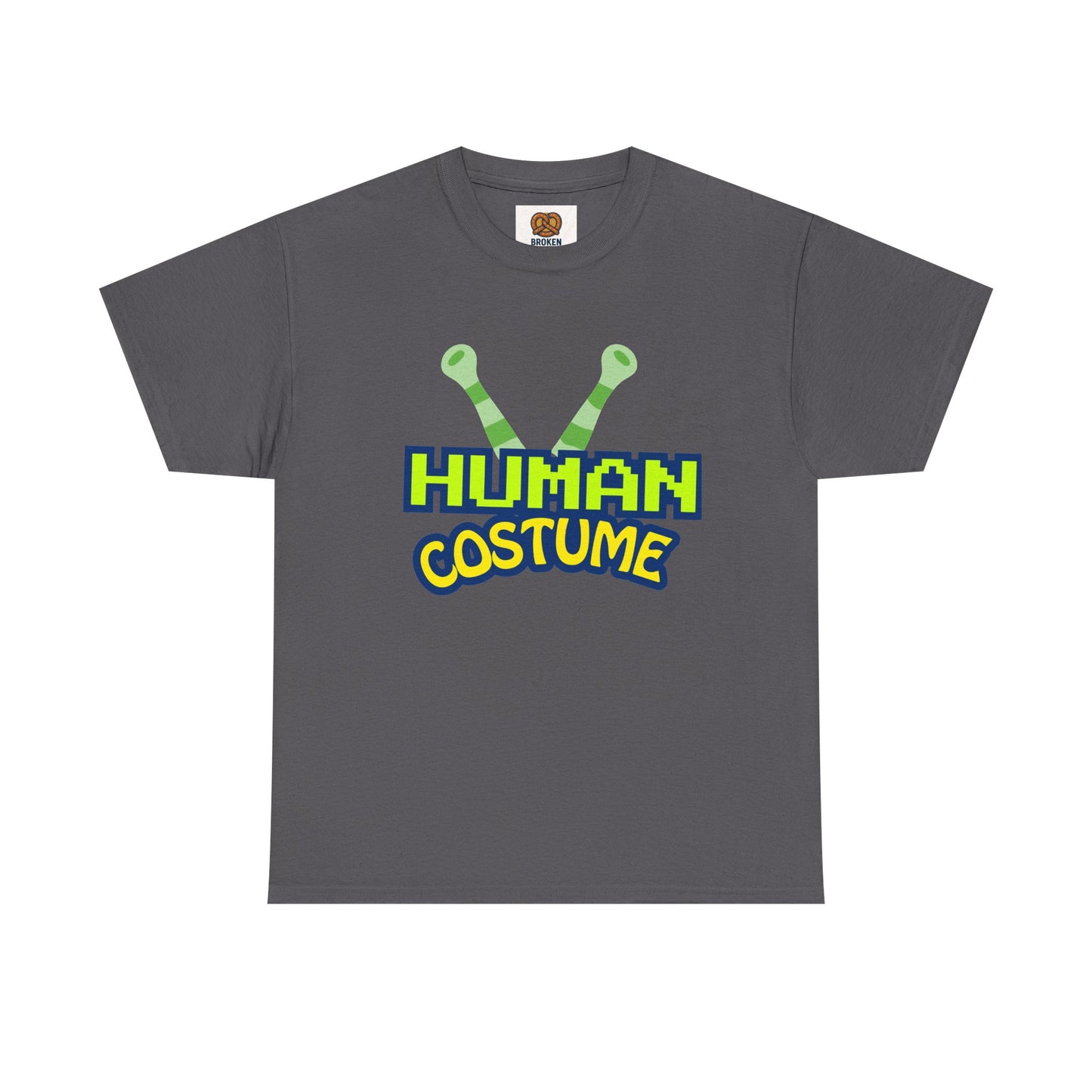 Alien Antenna "Human Costume" T‑Shirt — Funny Sci‑Fi Halloween Tee