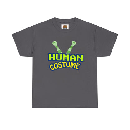 Alien Antenna "Human Costume" T‑Shirt — Funny Sci‑Fi Halloween Tee