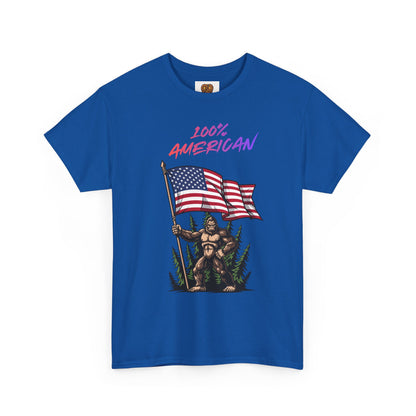100% American T-Shirt — Retro Patriotic Flag Graphic Tee