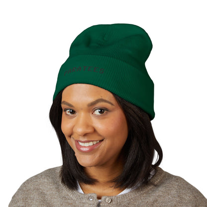 Paratees Embroidered Cuffed Beanie — Minimal Winter Knit Hat