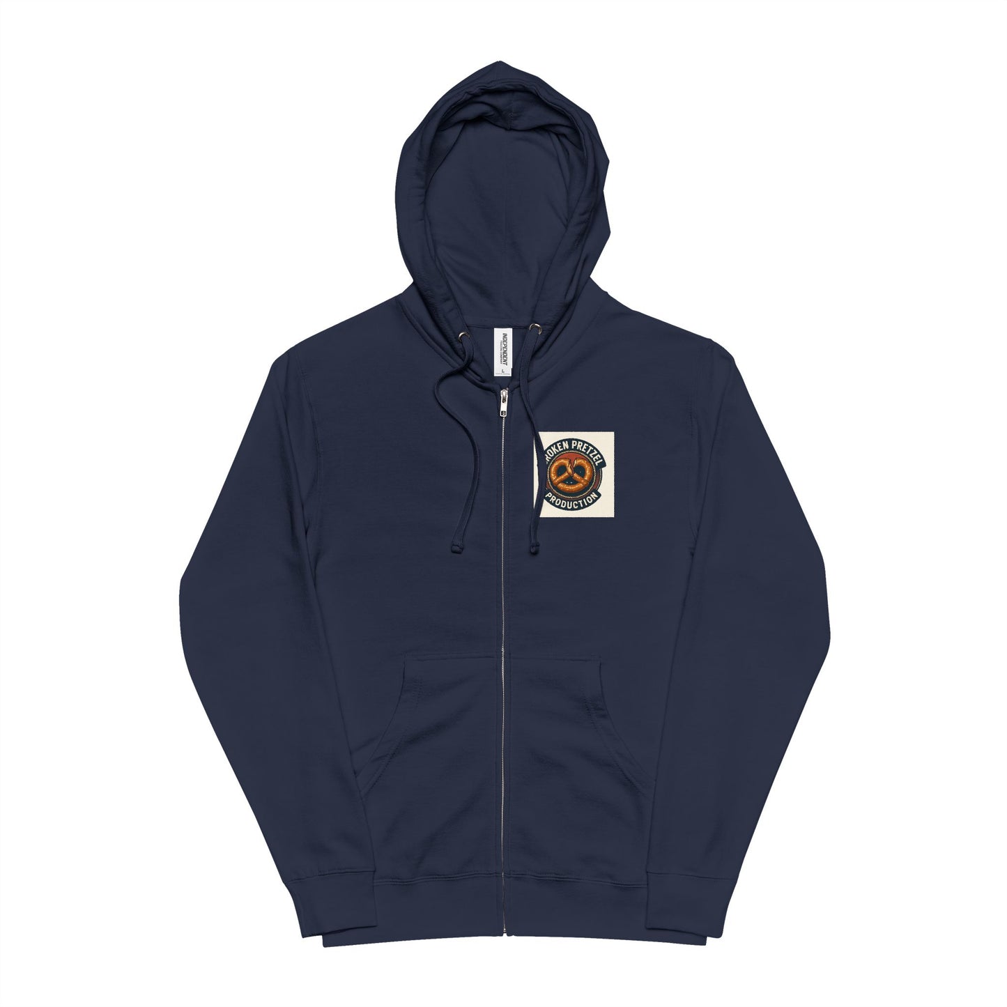 Danger Caution Zip-Up Hoodie — "Spaz & Phobos" Graphic Fleece Jacket