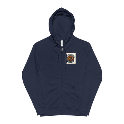Danger Caution Zip-Up Hoodie — "Spaz & Phobos" Graphic Fleece Jacket