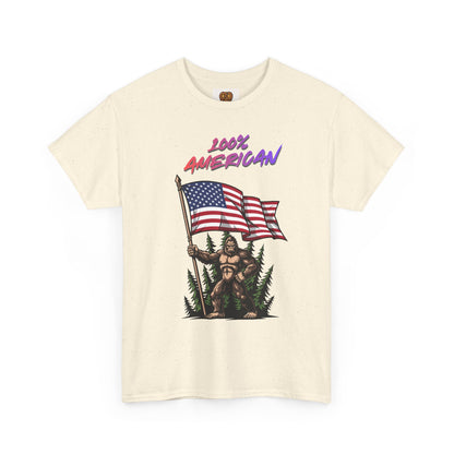 100% American T-Shirt — Retro Patriotic Flag Graphic Tee