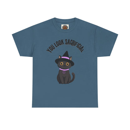 You Look Sacrificial Black Cat Halloween T-Shirt — Cute Witch Cat Tee for Halloween