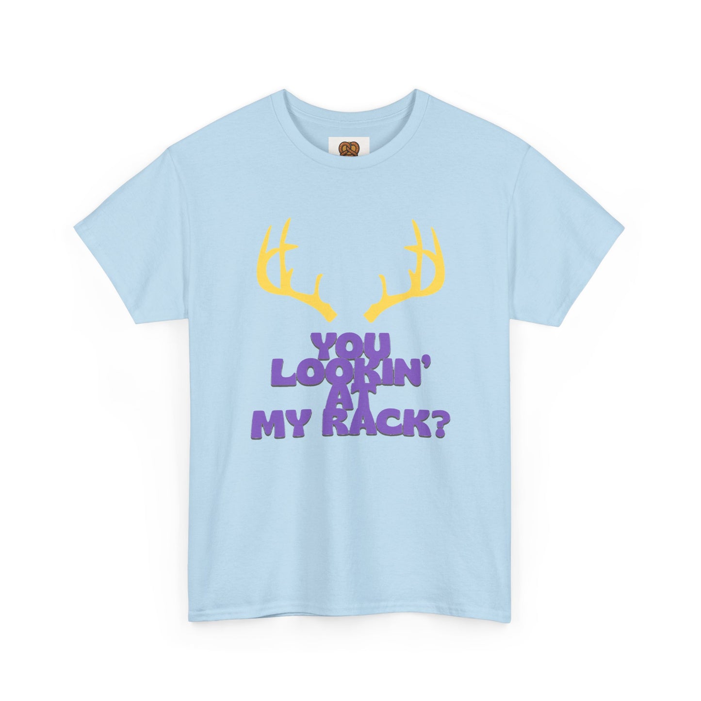 Funny Antler T-Shirt — "You Lookin' at My Rack?" Hunting Humor Tee