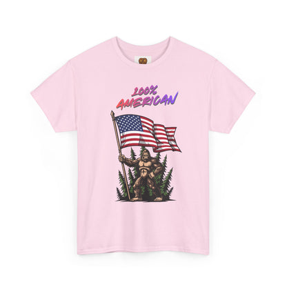 100% American T-Shirt — Retro Patriotic Flag Graphic Tee
