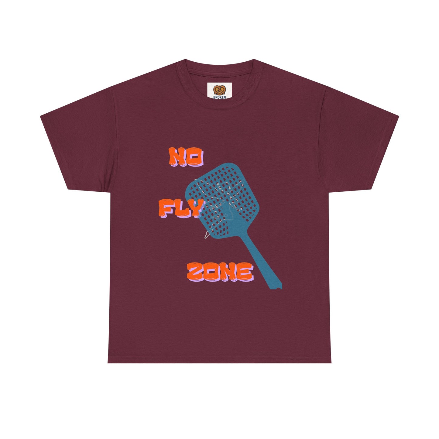 No Fly Zone T‑Shirt — Retro Mosquito Swatter Graphic Tee