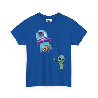 Alien Abduction Pizza T‑Shirt — Funny UFO Graphic Tee