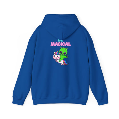 Magical Alien Riding Unicorn Hoodie — Cute Pastel Space Fantasy Sweatshirt