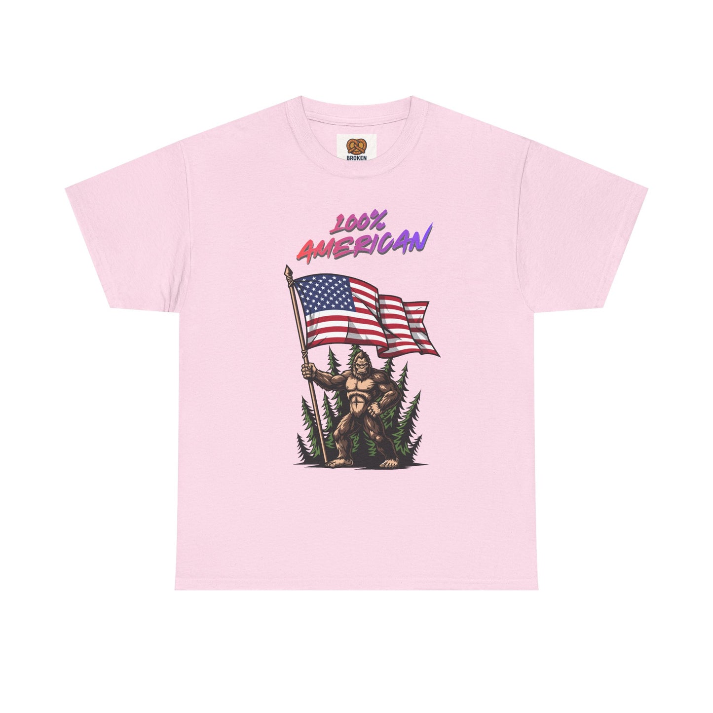 100% American T-Shirt — Retro Patriotic Flag Graphic Tee
