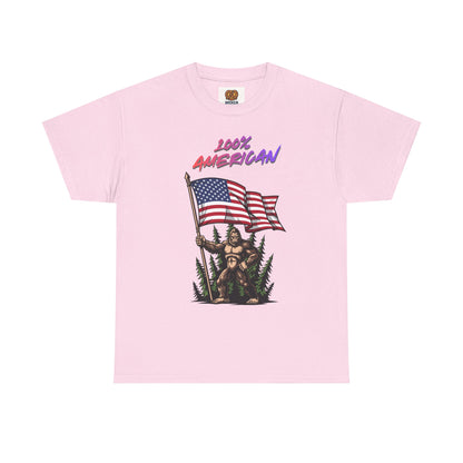 100% American T-Shirt — Retro Patriotic Flag Graphic Tee