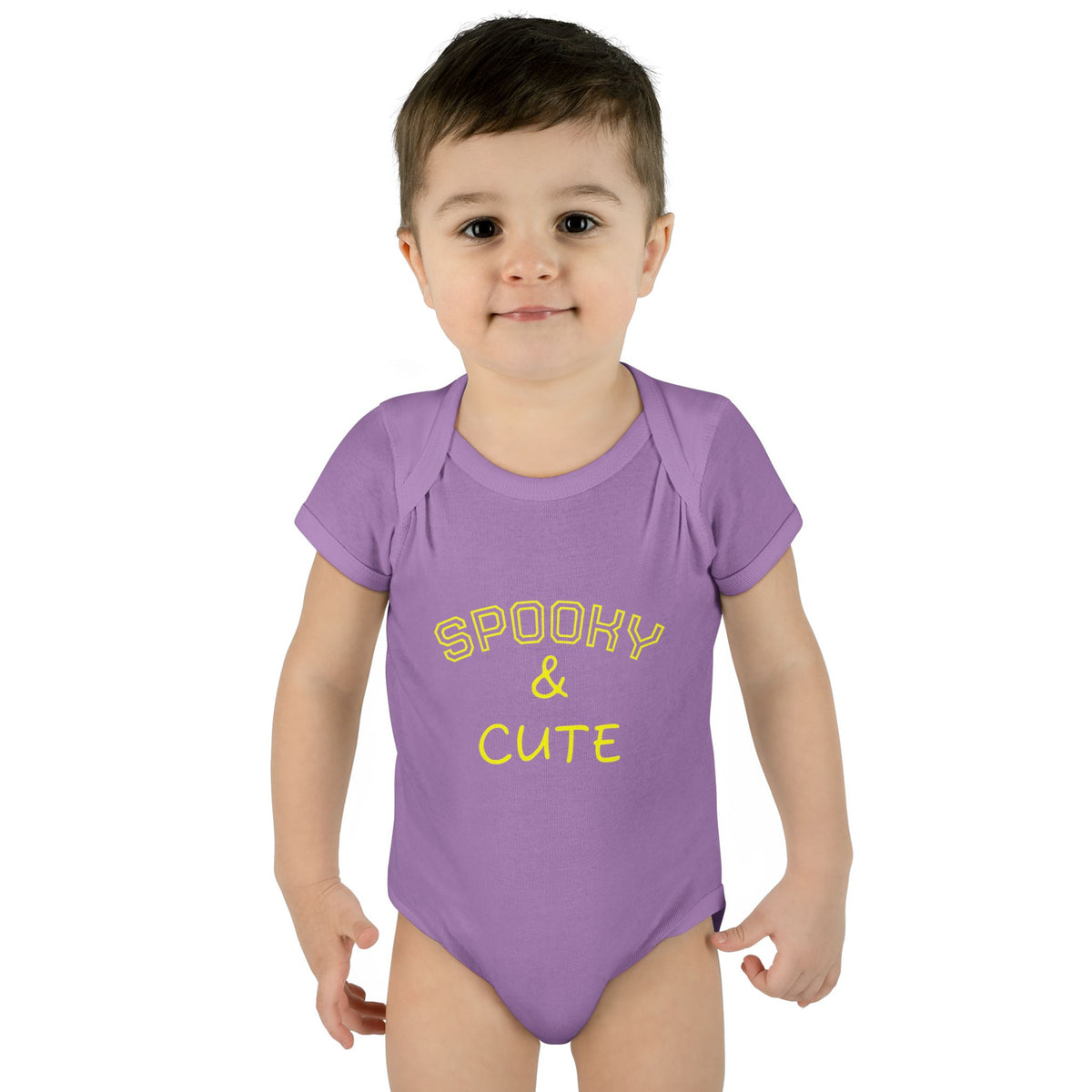 Infant Bodysuit - "Spooky & Cute" Halloween Baby Onesie (Orange)