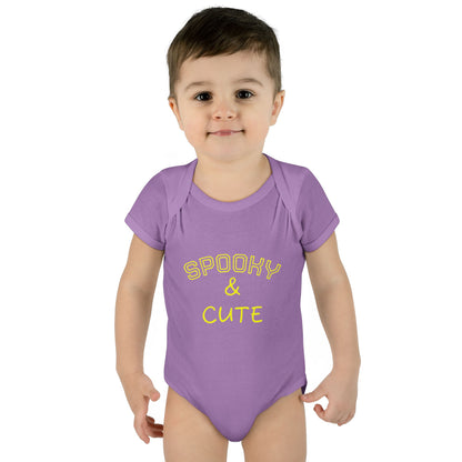 Infant Bodysuit - "Spooky & Cute" Halloween Baby Onesie (Orange)