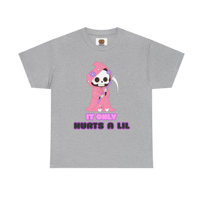 It Only Hurts A Lil Grim Reaper Tee — Cute Goth Skull T-Shirt