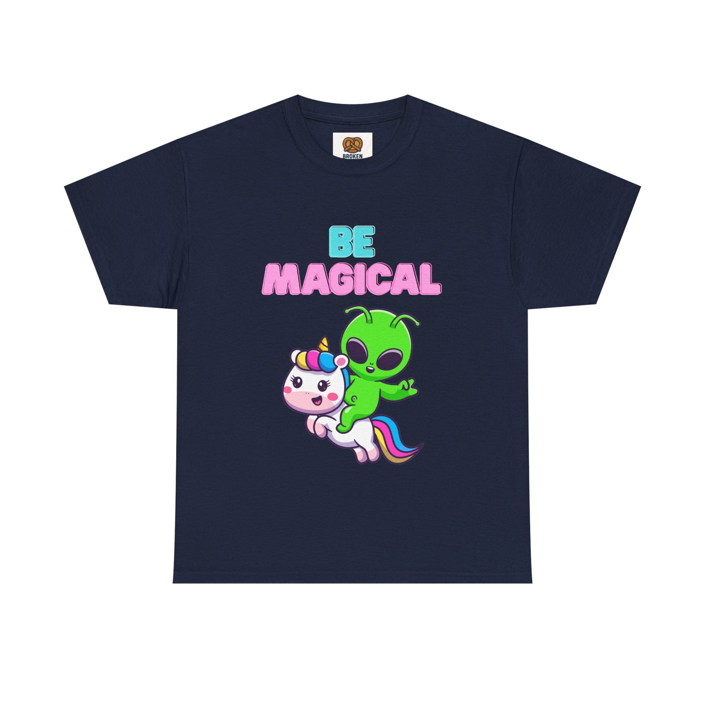 Be Magical Alien Riding Unicorn T-Shirt — Cute Kawaii Graphic Tee