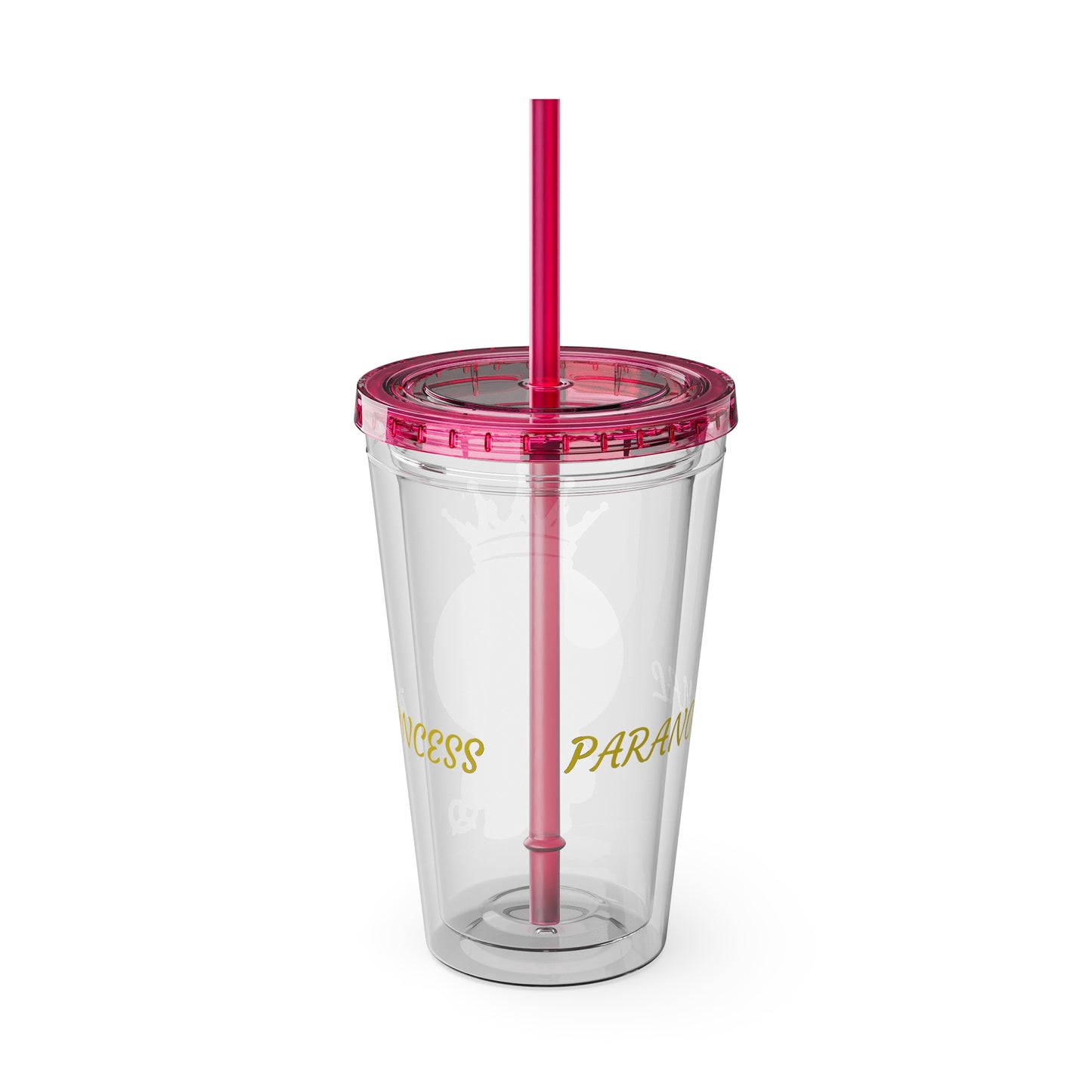 16oz Acrylic Tumbler with Straw — Cute Purple Blue Character 'Paranormal' Drink Cup