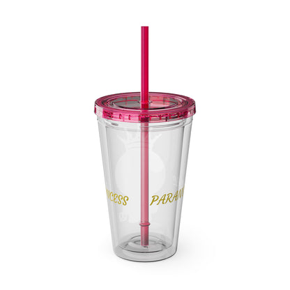 16oz Acrylic Tumbler with Straw — Cute Purple Blue Character 'Paranormal' Drink Cup
