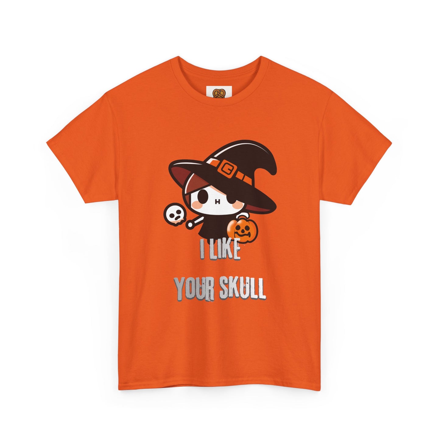 Halloween Witch Skull Tee — "I Like Your Skull" Cute Spooky Graphic T-Shirt
