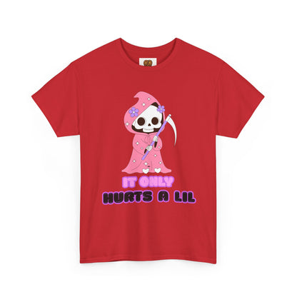 It Only Hurts A Lil Grim Reaper Tee — Cute Goth Skull T-Shirt