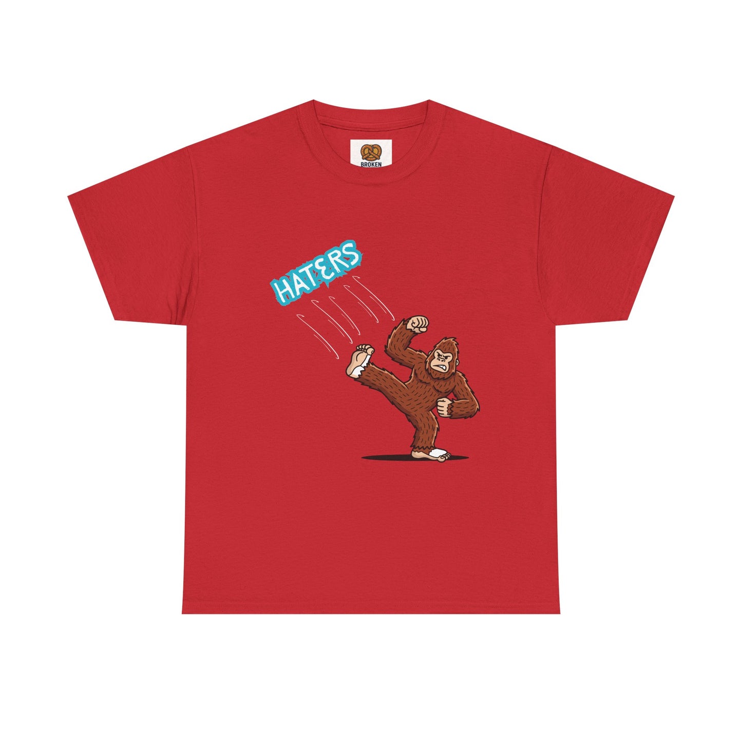 Bigfoot Kicking Haters Tee — Funny Sasquatch Graphic T-Shirt
