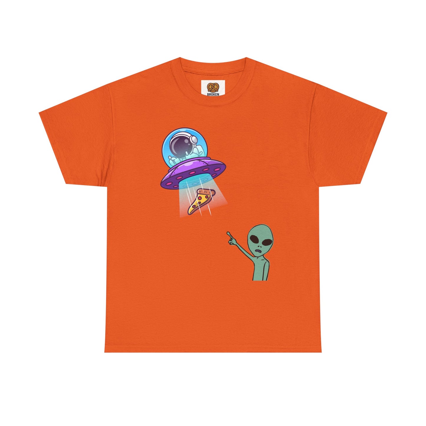Alien Abduction Pizza T‑Shirt — Funny UFO Graphic Tee