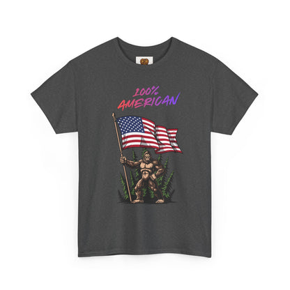 100% American T-Shirt — Retro Patriotic Flag Graphic Tee