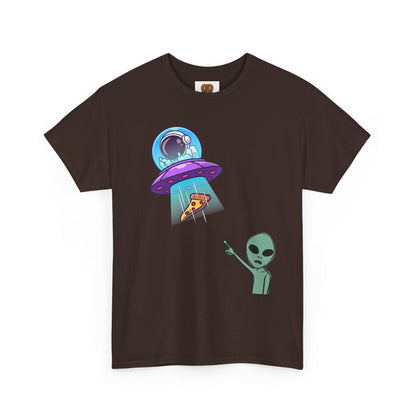 Alien Abduction Pizza T‑Shirt — Funny UFO Graphic Tee