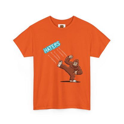 Bigfoot Kicking Haters Tee — Funny Sasquatch Graphic T-Shirt