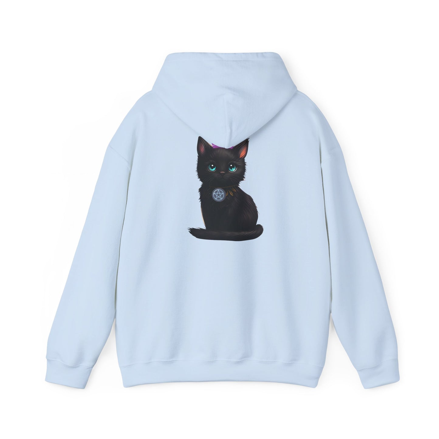 Witchy Cat Hoodie — 'Wicca Queen' Crescent Moon & Black Cat Spiritual Pullover