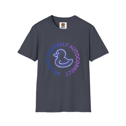 Duck Rubber Duck Graphic Tee — "Go Duck Yourself Autocorrect" Funny Pastel T-Shirt