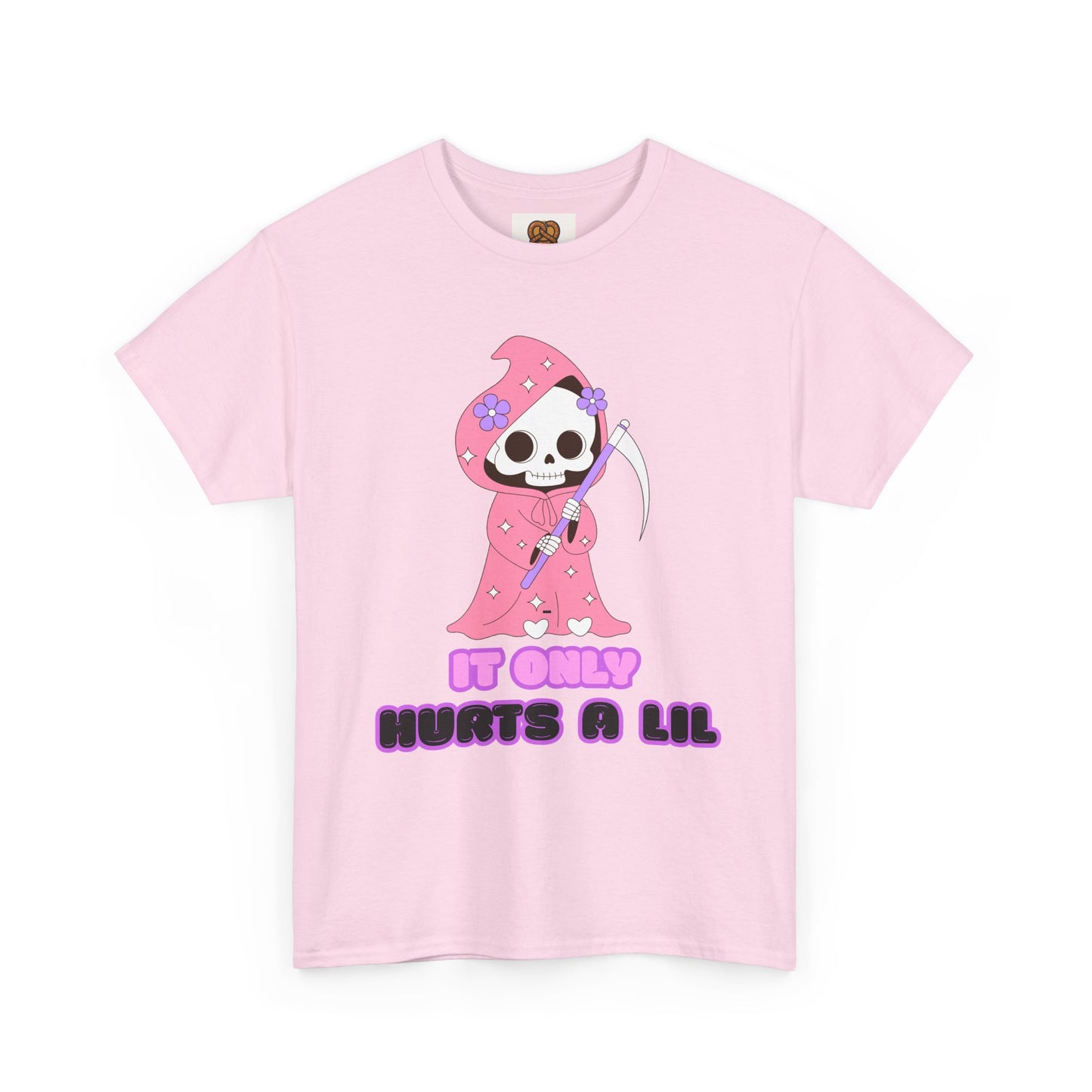 It Only Hurts A Lil Grim Reaper Tee — Cute Goth Skull T-Shirt
