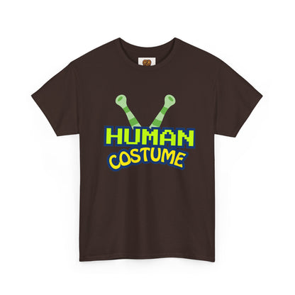 Alien Antenna "Human Costume" T‑Shirt — Funny Sci‑Fi Halloween Tee