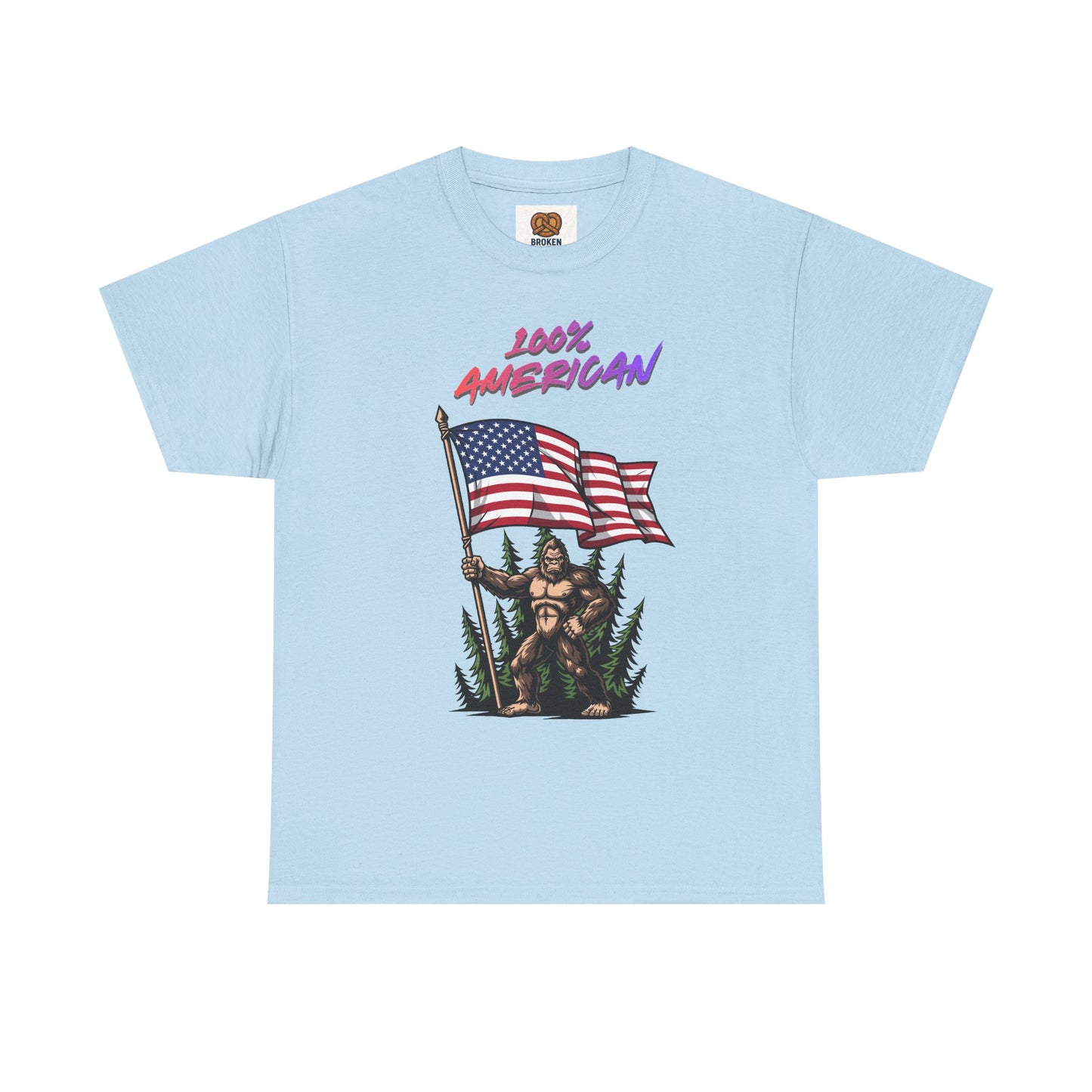 100% American T-Shirt — Retro Patriotic Flag Graphic Tee