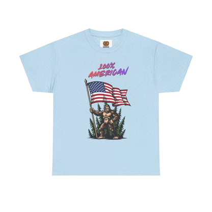 100% American T-Shirt — Retro Patriotic Flag Graphic Tee