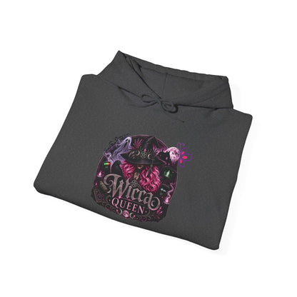 Wicca Queen Hoodie - Gothic Witchy Sweatshirt with Floral Skull Design