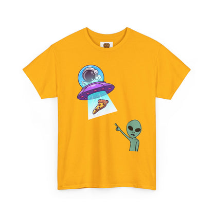 Alien Abduction Pizza T‑Shirt — Funny UFO Graphic Tee