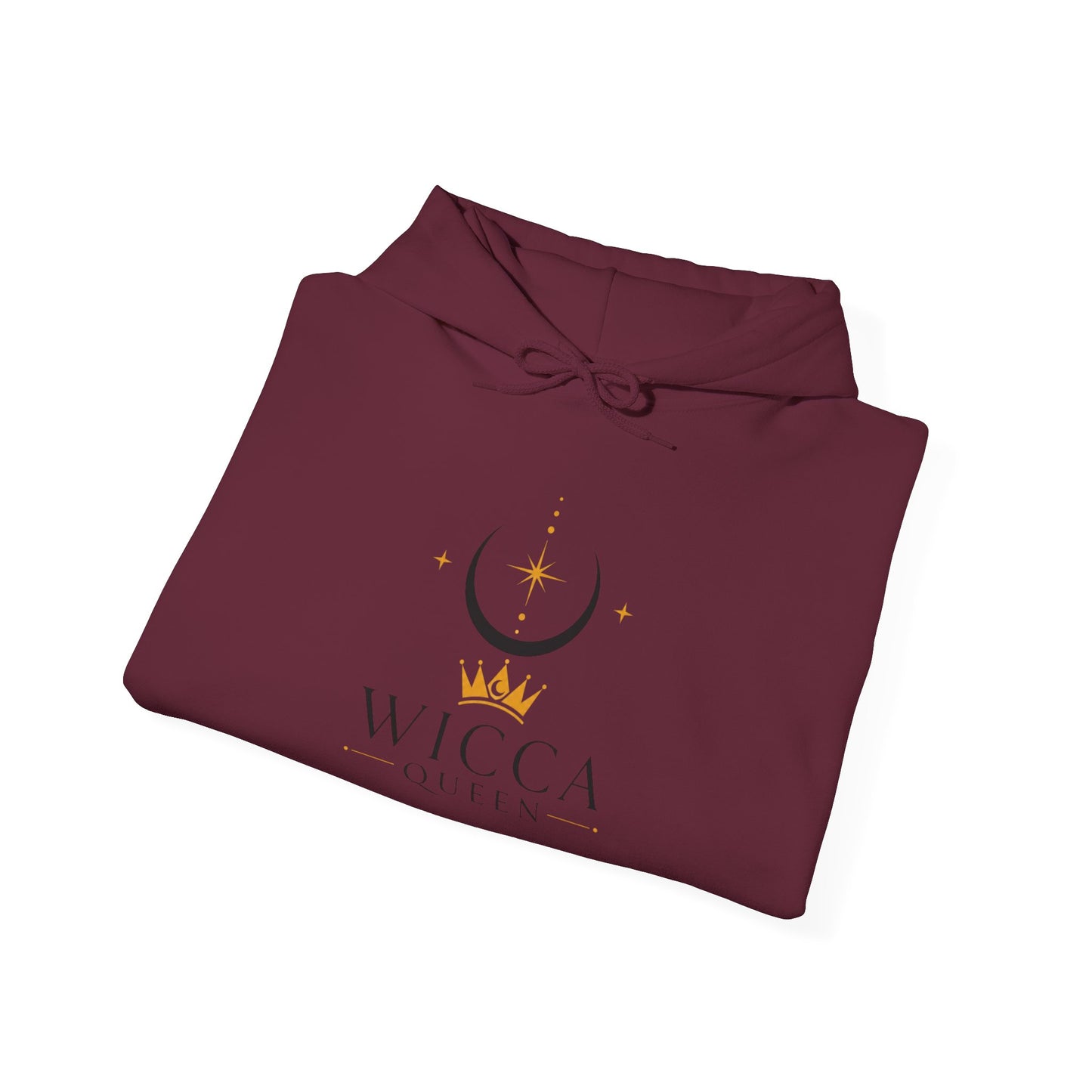 Witchy Cat Hoodie — 'Wicca Queen' Crescent Moon & Black Cat Spiritual Pullover