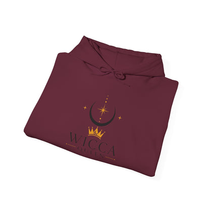 Witchy Cat Hoodie — 'Wicca Queen' Crescent Moon & Black Cat Spiritual Pullover