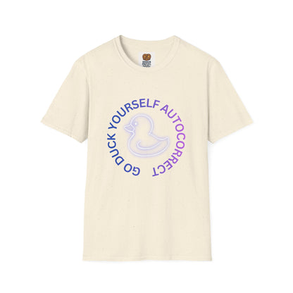 Duck Rubber Duck Graphic Tee — "Go Duck Yourself Autocorrect" Funny Pastel T-Shirt
