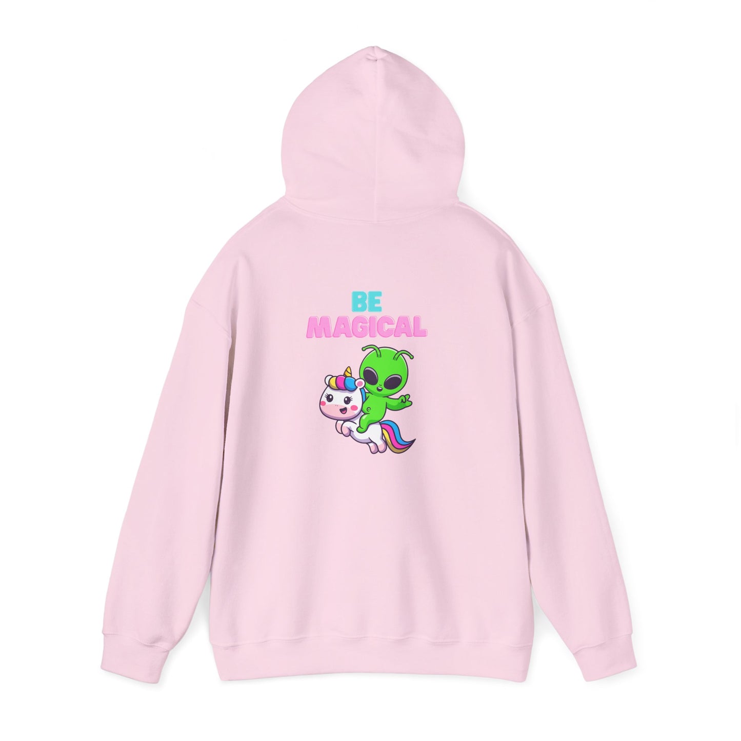 Magical Alien Riding Unicorn Hoodie — Cute Pastel Space Fantasy Sweatshirt