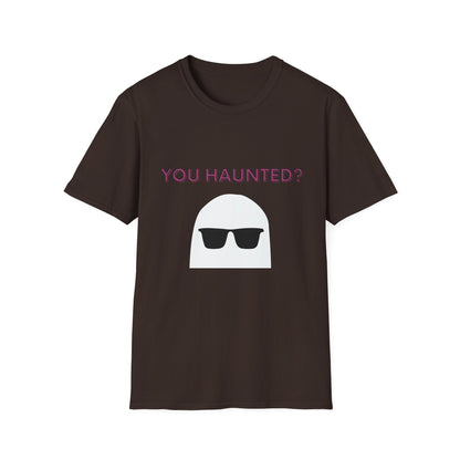 You Haunted? Ghost Graphic T-Shirt — Funny Halloween Tee with Sunglasses Ghost