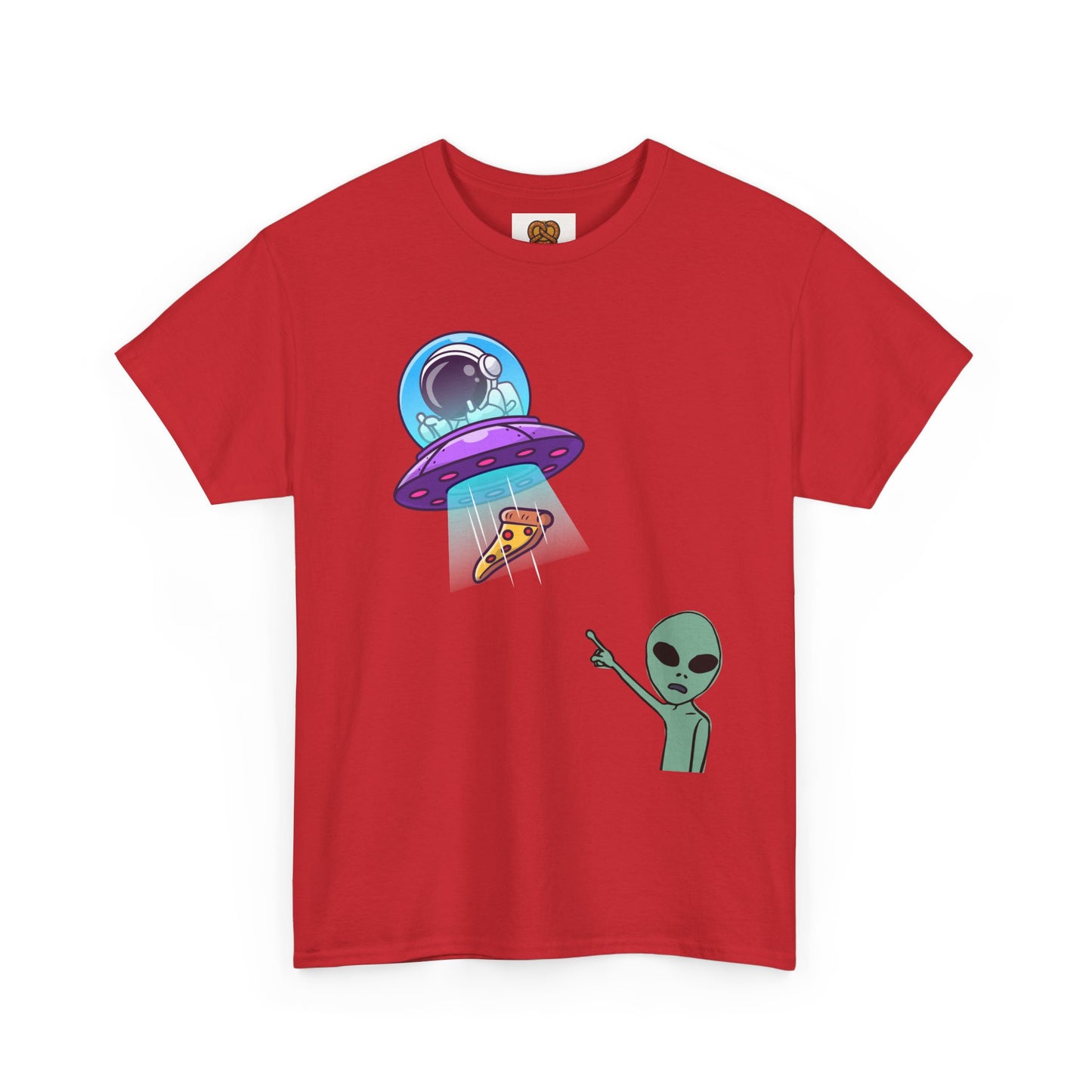 Alien Abduction Pizza T‑Shirt — Funny UFO Graphic Tee