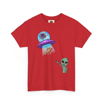 Alien Abduction Pizza T‑Shirt — Funny UFO Graphic Tee