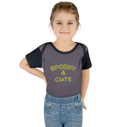 Infant Bodysuit - "Spooky & Cute" Halloween Baby Onesie (Orange)
